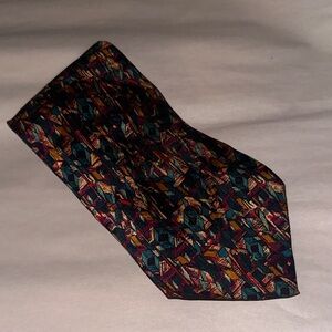 Brioni Geometric Patterned Tie - Multicolor, Made In Italy, 100% Silk, Like New